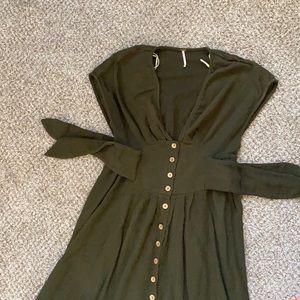 Free People Olive Green Maxi Dress